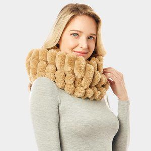 Taupe Soft Faux Fur Infinity Scarf